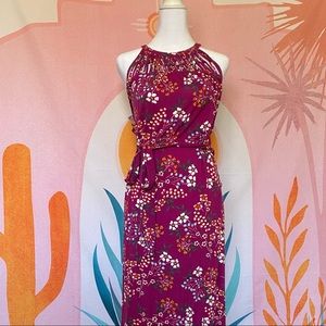 Daniel Rainn Maxi dress, purple w/ floral print, size L